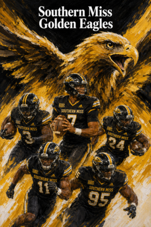 Southern Miss Golden Eagles Football Eagle Wall Art