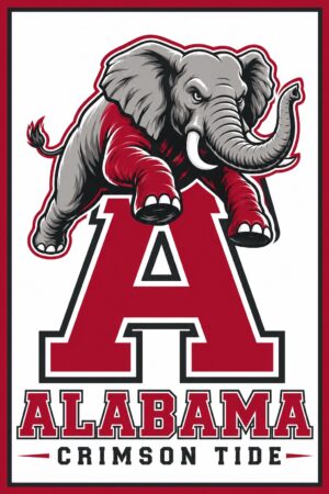 Alabama Crimson Tide Elephant A Wall Art Print