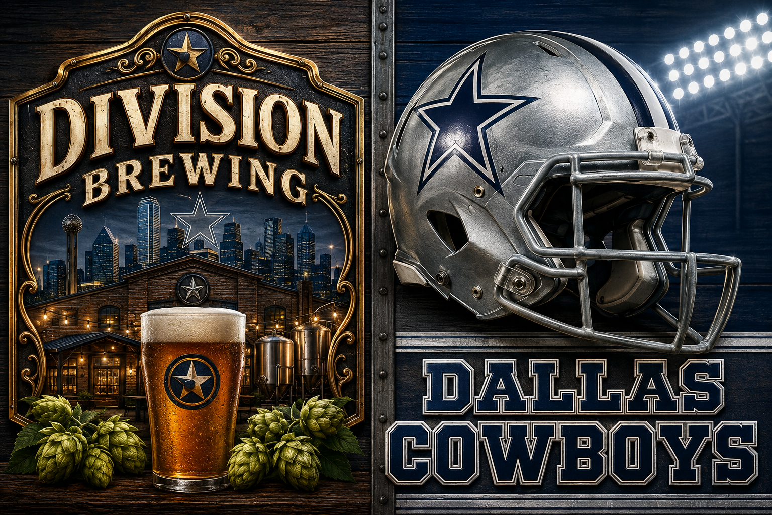 Dallas Cowboys Division Brewing Beer Wall Art