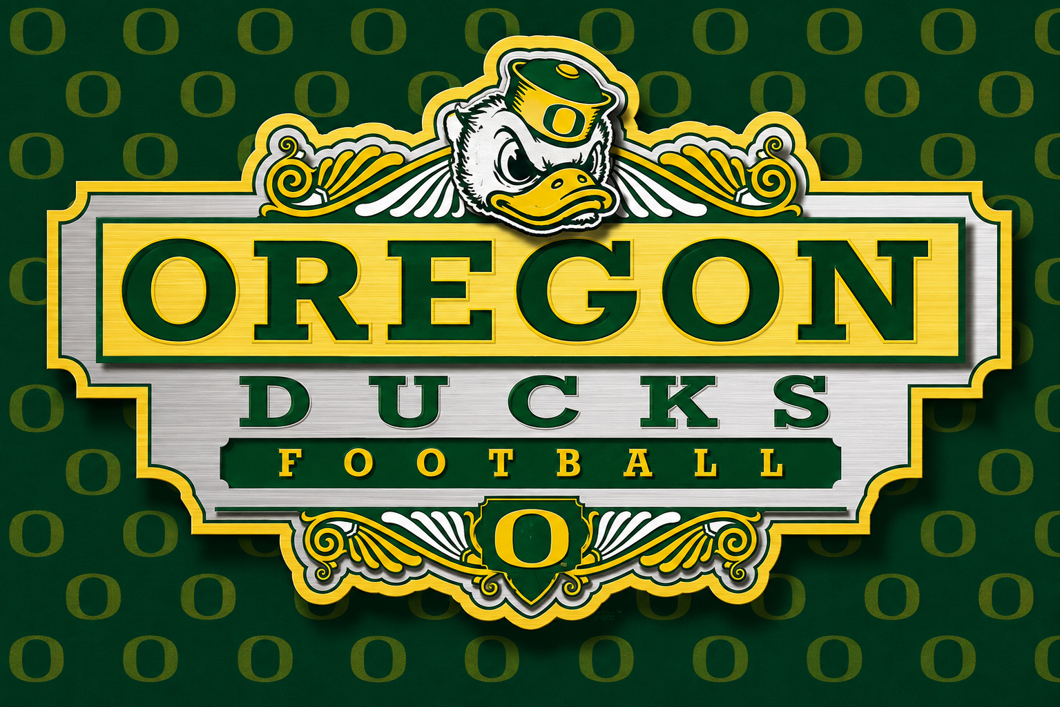 Oregon Ducks Football Duck Mascot Decorative Sign