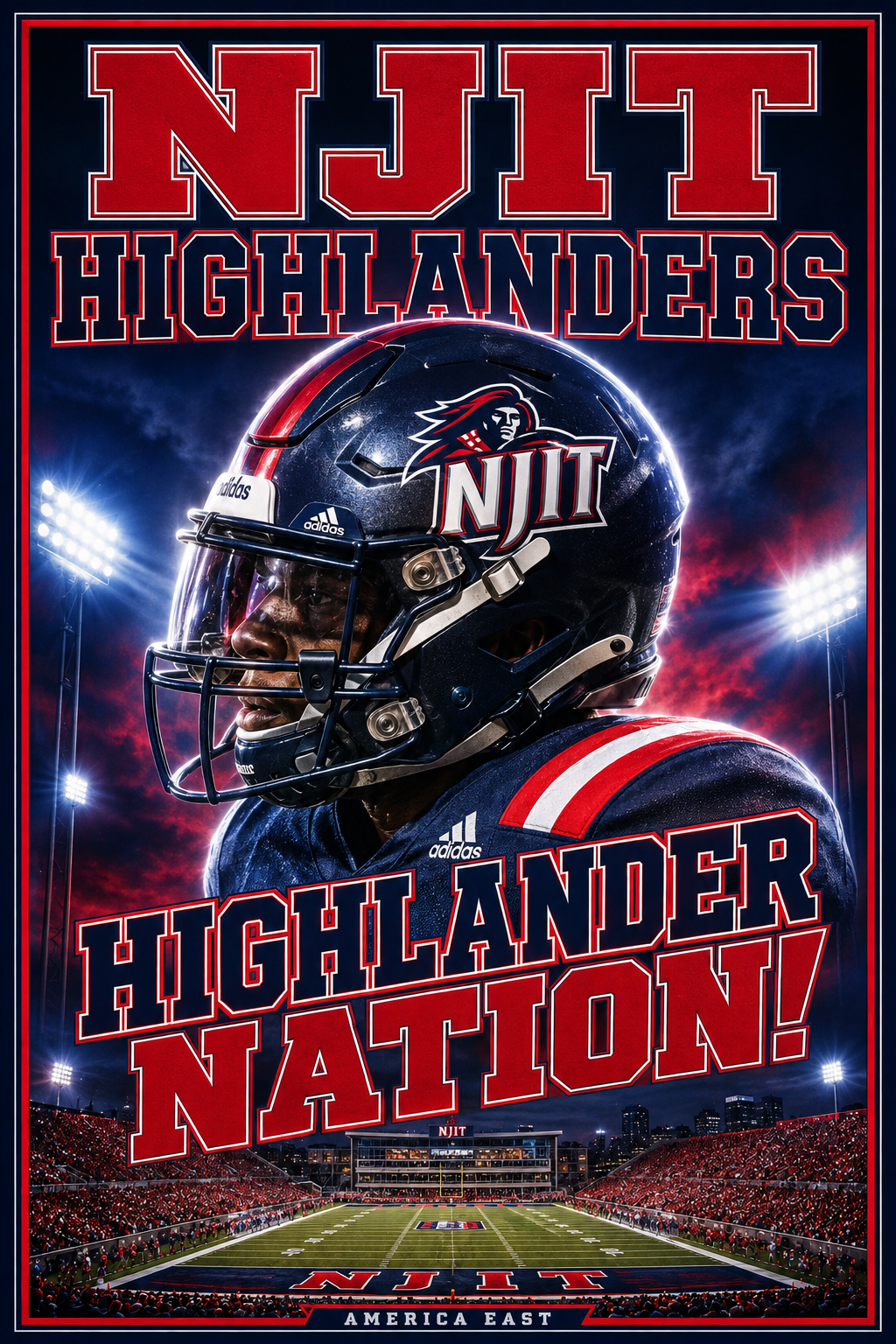 NJIT Highlanders Football Stadium Poster