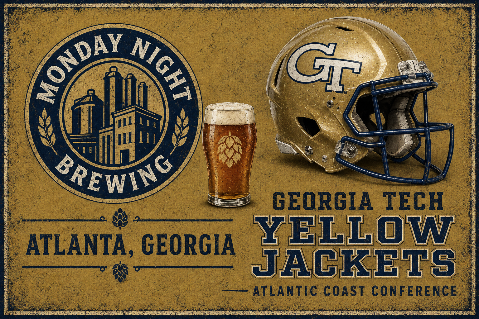Georgia Tech Yellow Jackets Brewing Style Wall Art