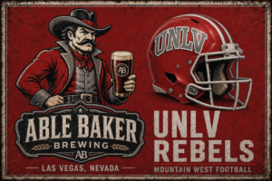 Able Baker Brewing UNLV Rebels Football Wall Sign