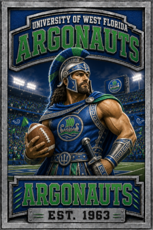University of West Florida Argonauts Spartan Football Wall Art