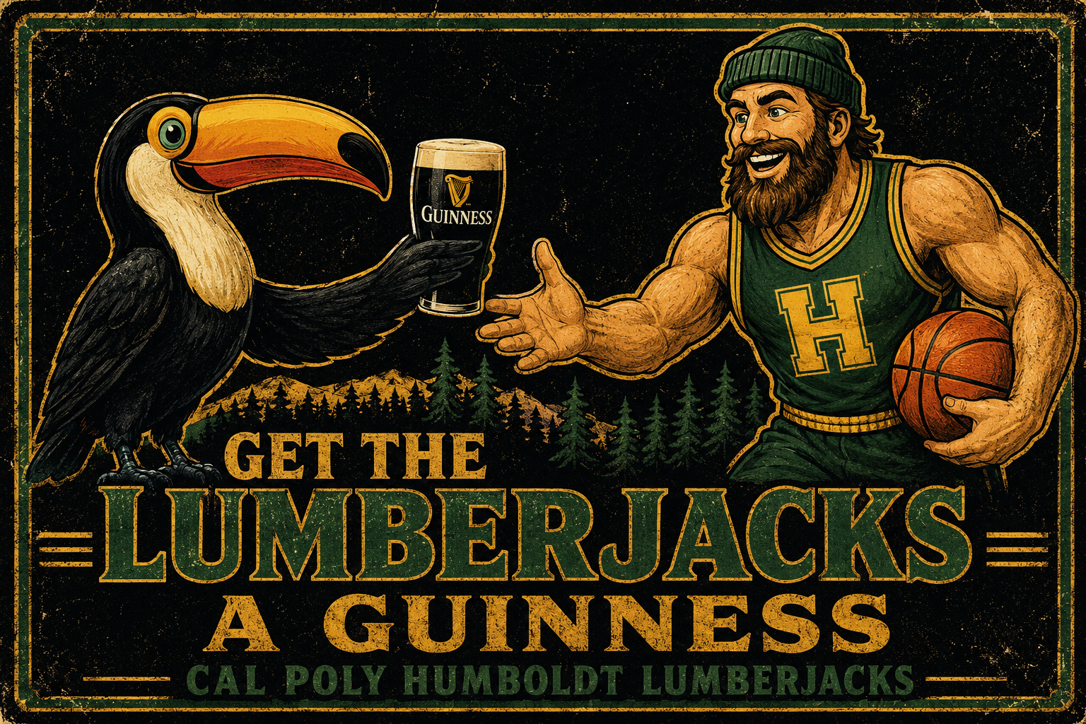 Get the Lumberjacks a Guinness Retro Graphic Wall Art