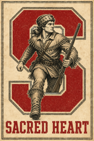 Sacred Heart Frontier Figure Vintage-Style Wall Art