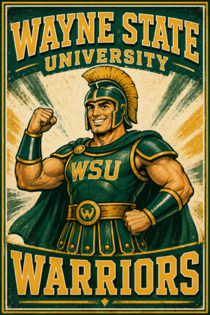 Wayne State University Warriors Spartan Wall Art