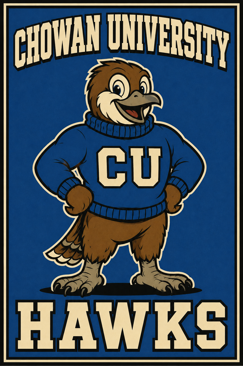 Chowan University Hawks Mascot Wall Art Print