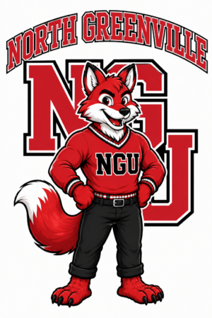 North Greenville NGU Red Fox Mascot Graphic