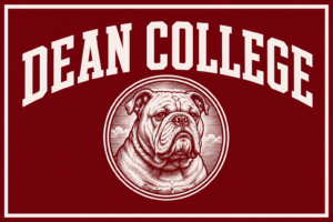 Dean College Bulldog Red and White Wall Art