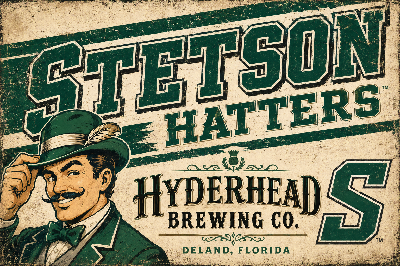 Stetson Hatters & Hyderhead Brewing Co. Vintage-Style Wall Art