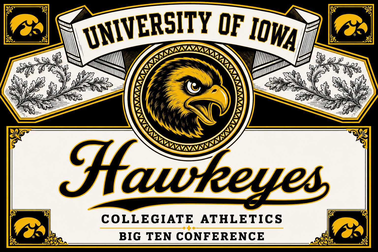 University of Iowa Hawkeyes Collegiate Athletics Wall Art
