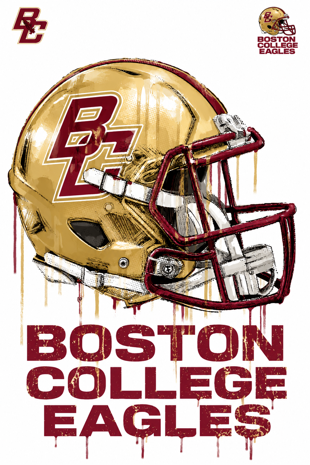 Boston College Eagles Helmet Graphic Wall Art