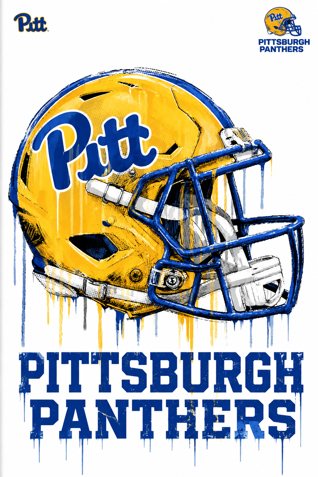 Pittsburgh Panthers Yellow Helmet Graphic Wall Art