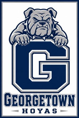 Georgetown Hoyas Bulldog Number 5 Graphic Wall Art Print
