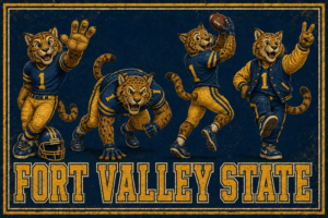 Fort Valley State College Tigers Football Graphic Wall Art 12x8in Metal Sign