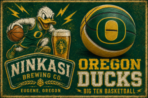 Oregon Ducks Big Ten Basketball Vintage-Style Graphic Wall Art