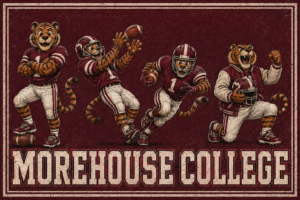 Morehouse College Tigers Football Vintage-Style Wall Art