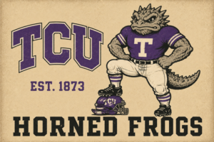 Vintage-Style TCU Horned Frogs Graphic Wall Art