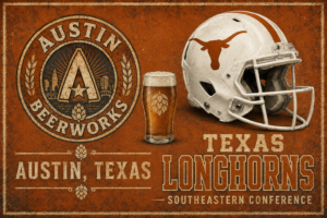 Austin Texas Longhorns Distressed Sports Wall Art