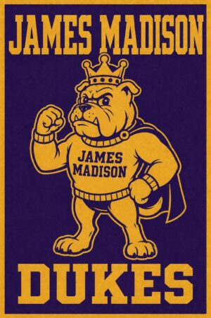 James Madison Dukes Bulldog Purple and Gold Wall Art