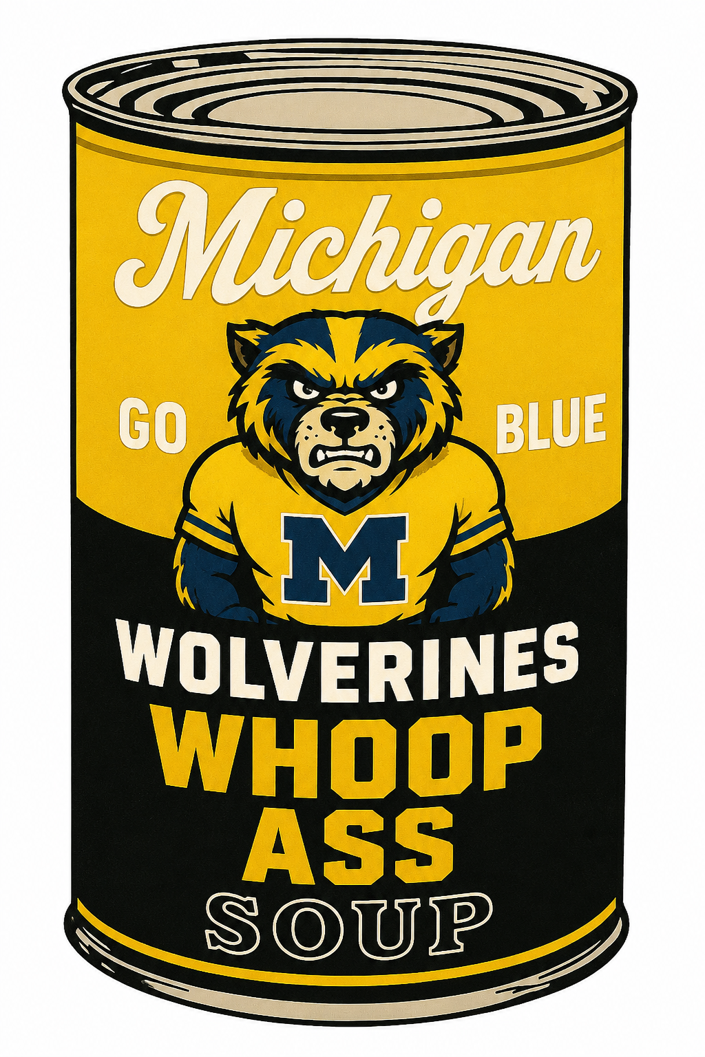 Michigan Wolverines Whoop Ass Soup Can-Style Wall Art