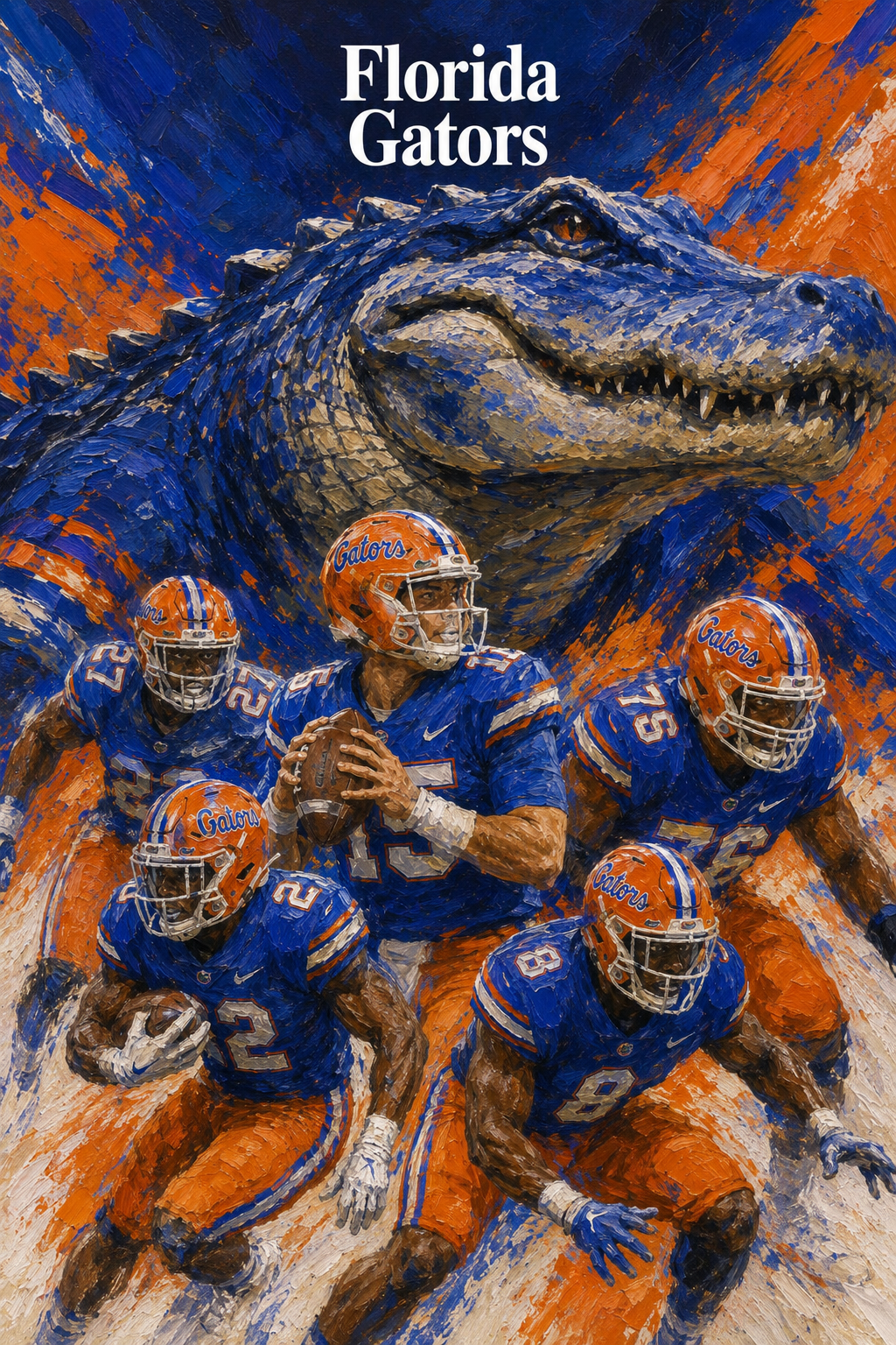 Florida Gators Alligator Football Team Wall Art