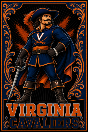 Virginia Cavaliers Musketeer Graphic Wall Art
