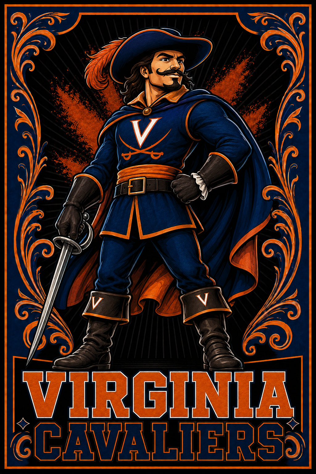 Virginia Cavaliers Musketeer Graphic Wall Art