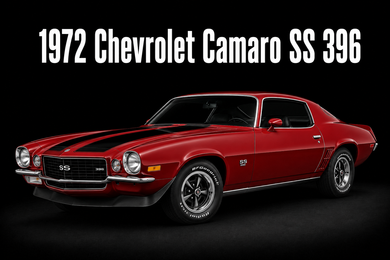 1972 Chevrolet Camaro SS 396 Red Muscle Car Wall Art