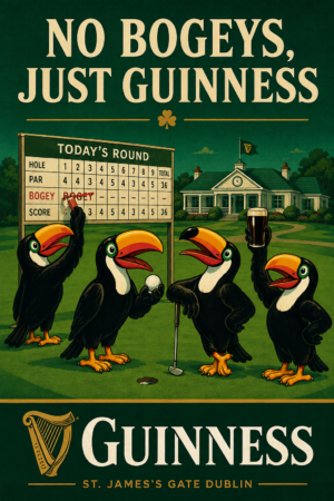 No Bogeys, Just Guinness Golf Toucan Wall Art