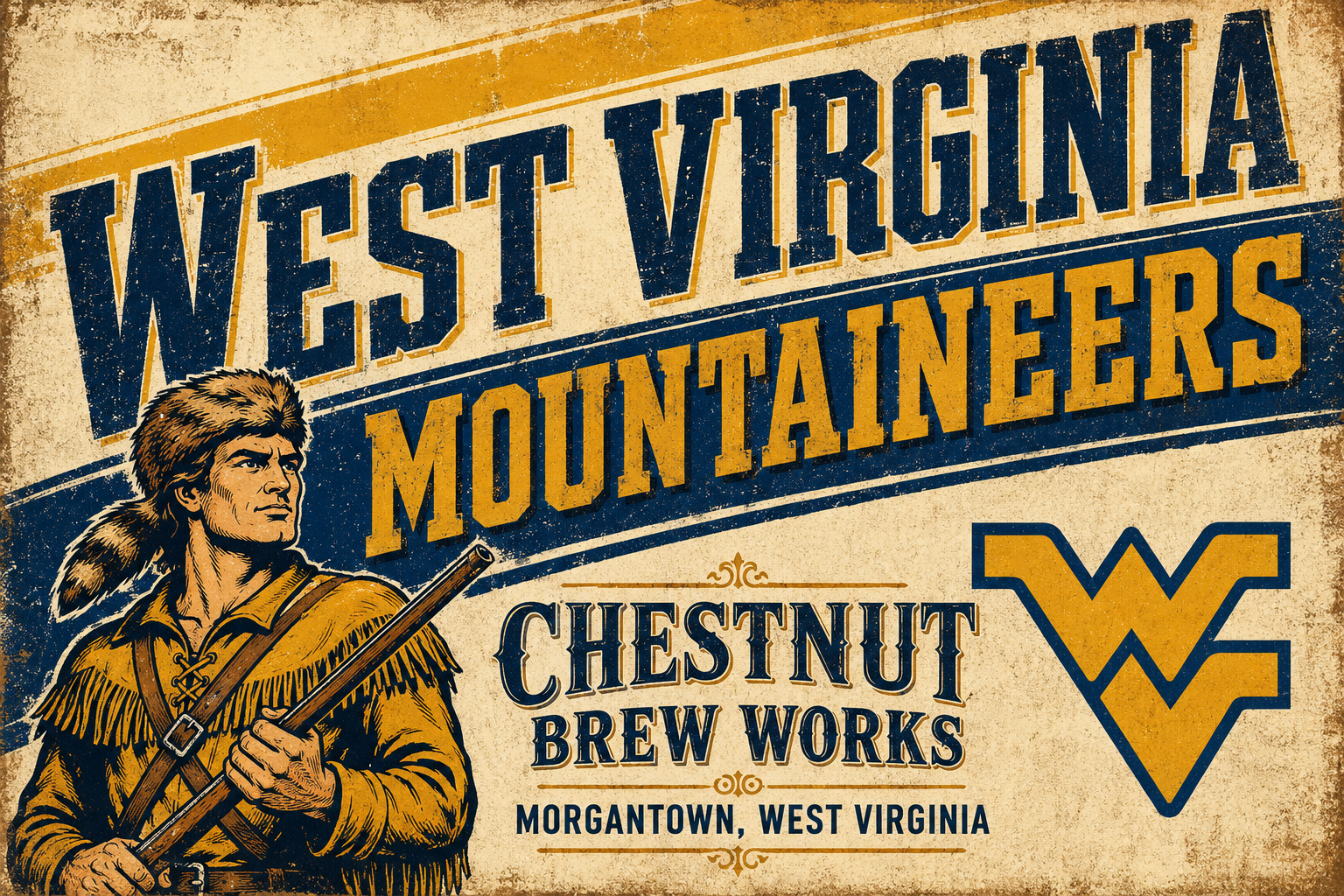West Virginia Mountaineers Chestnut Brew Works Wall Art