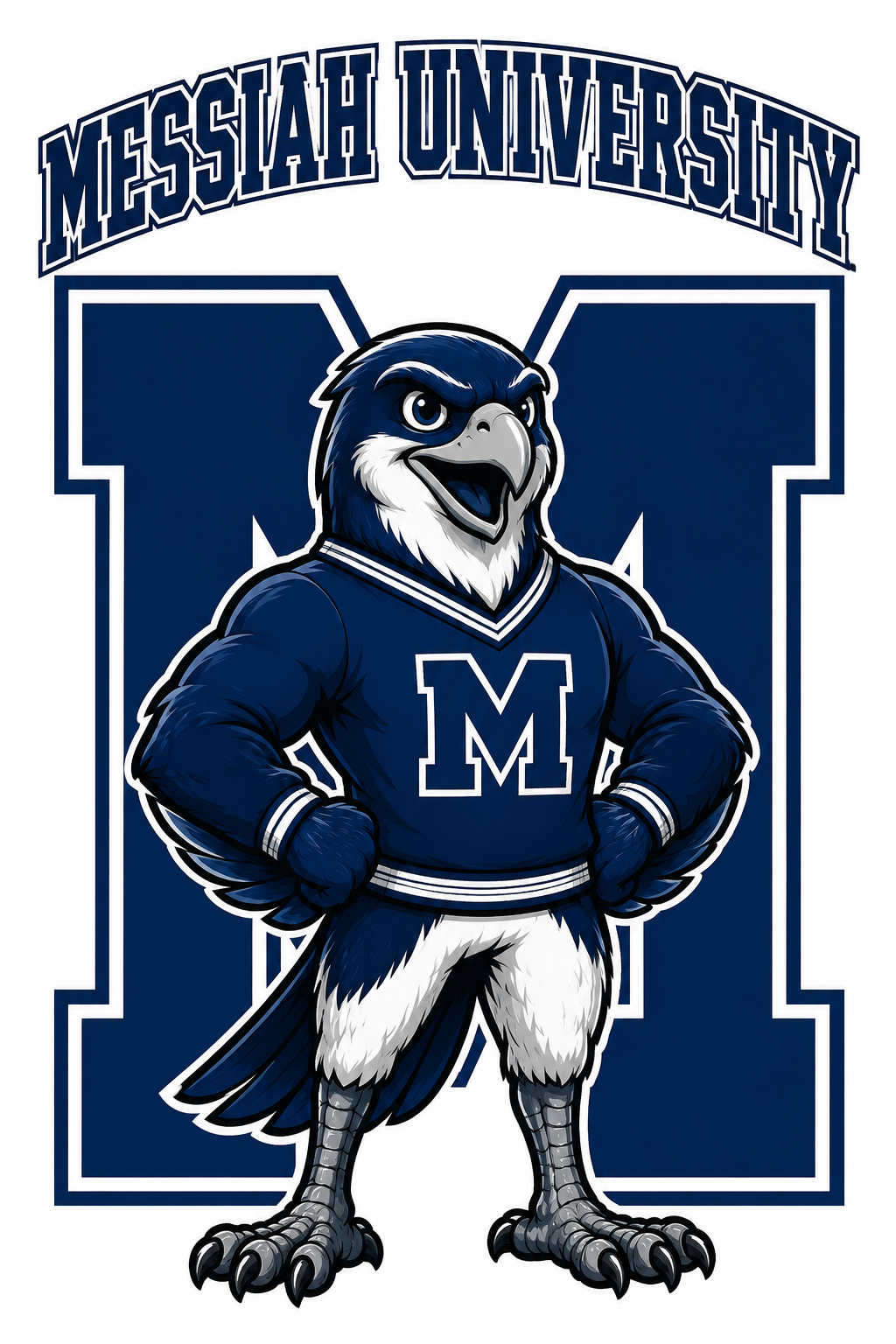 Missiah University Eagle Mascot Navy Wall Art