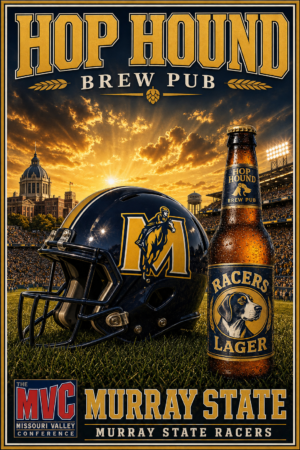 Murray State Racers Hop Hound Brew Pub Football Wall Art