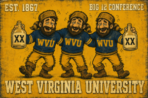 West Virginia University Big 12 Vintage-Style Wall Art