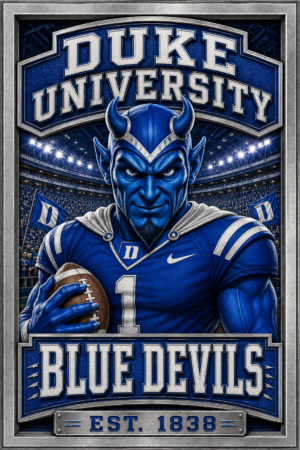 Duke University Blue Devils Football Wall Art