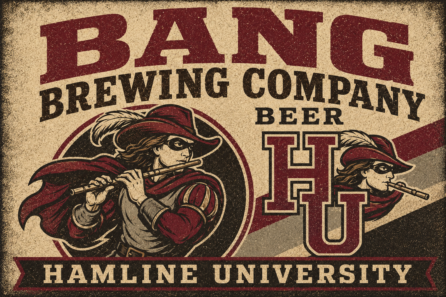 Bang Brewing Company Hamline University Vintage-Style Wall Art