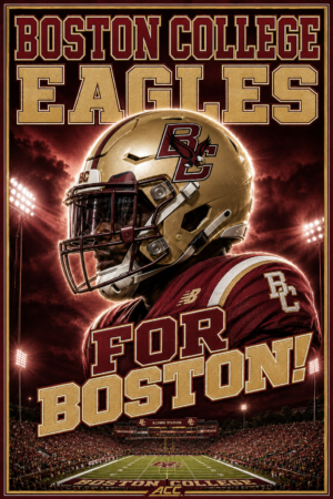 Boston College Eagles Football “For Boston!” Wall Art Poster