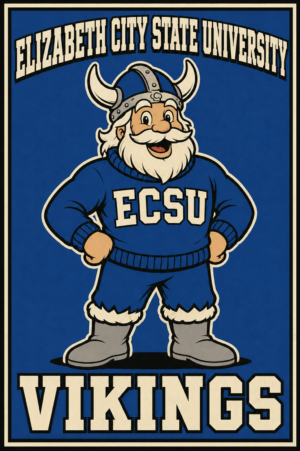ECSU Vikings Cartoon Viking Wall Art Poster