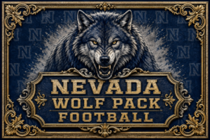 Nevada Wolf Pack Football Wolf Wall Art