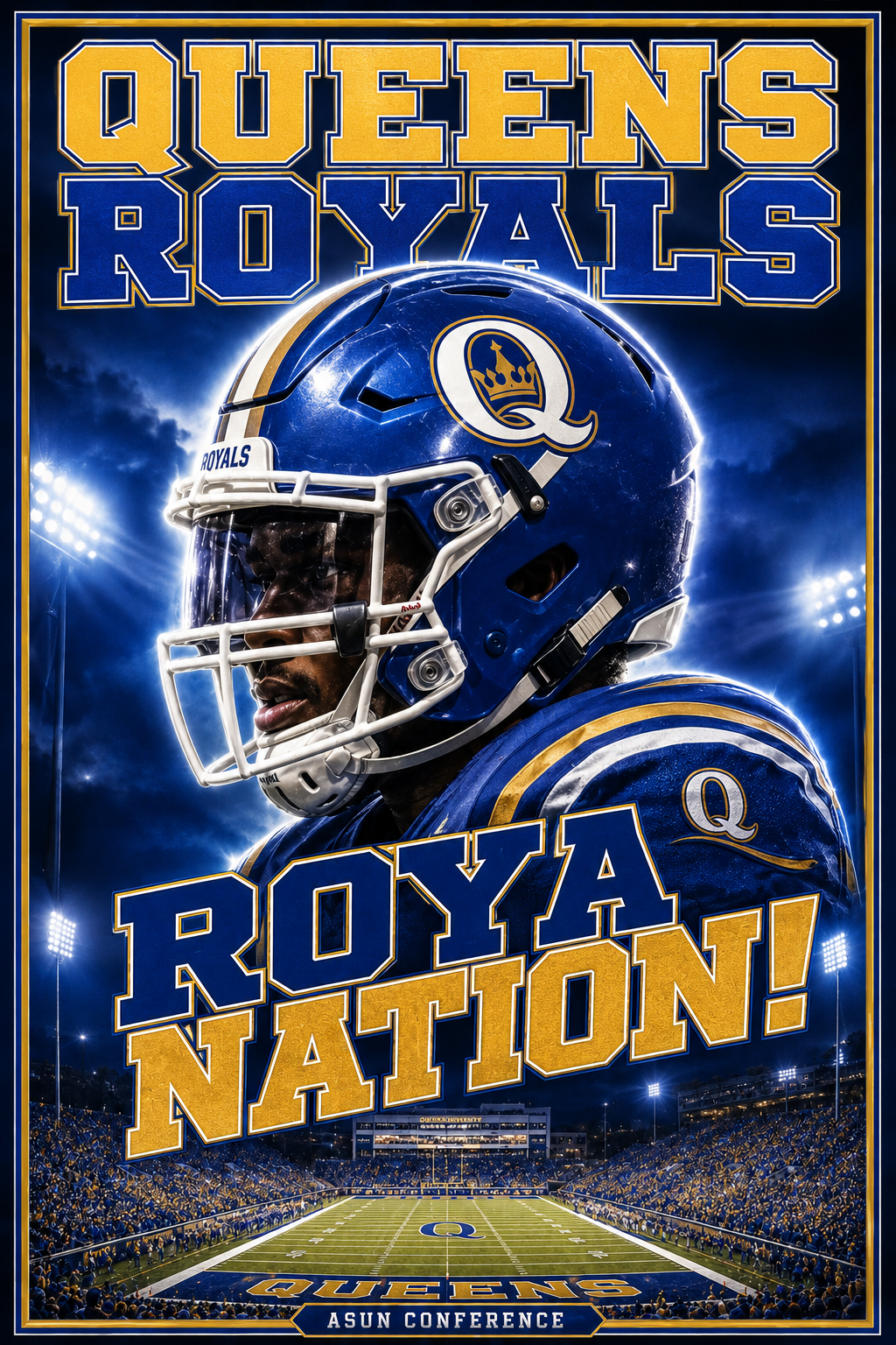 Queens Royals Football “Royals Rotation” Wall Art