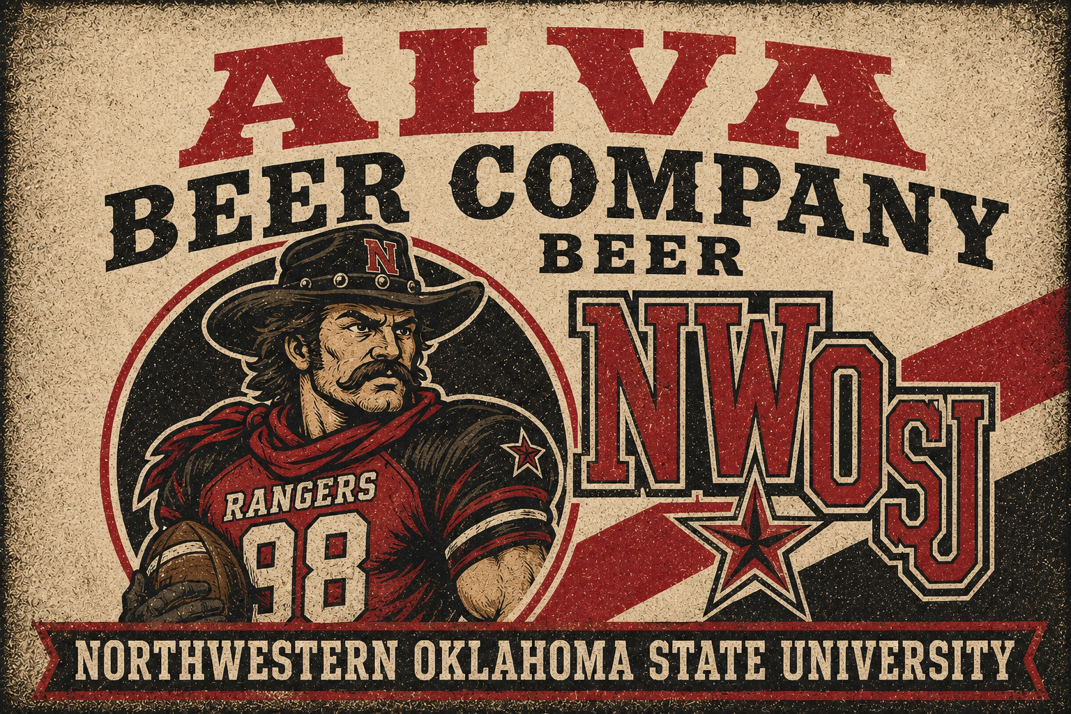 Alva Beer Company NWOSU Vintage-Style Printed Wall Art