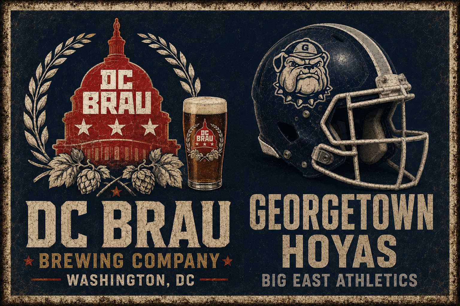 DC Brau Georgetown Hoyas Football Brewery Wall Art