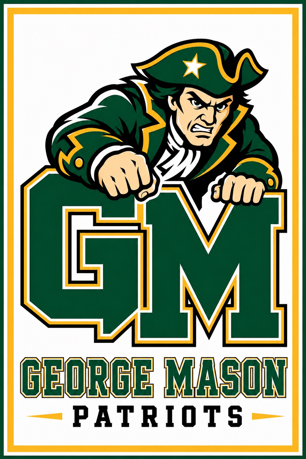 George Mason Patriots Colonial Mascot Wall Art