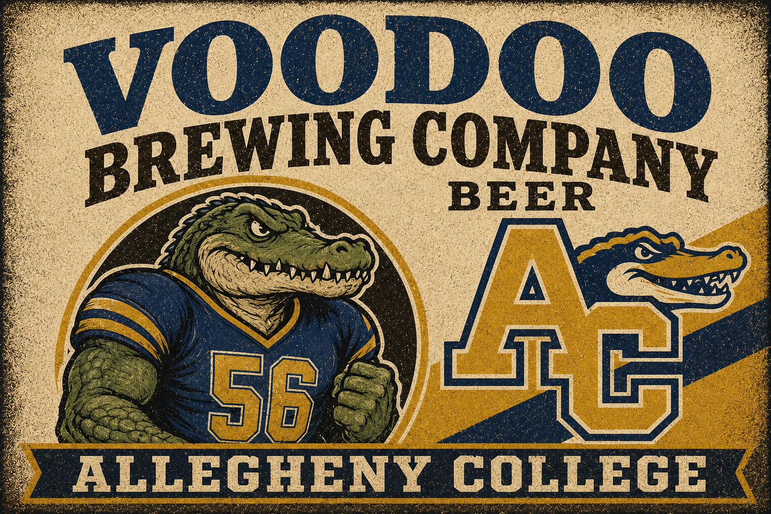 Voodoo Brewing Company Allegheny College Alligator Wall Art
