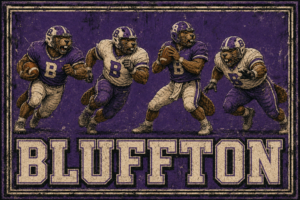 Distressed Purple Buffalo Football Team Wall Art