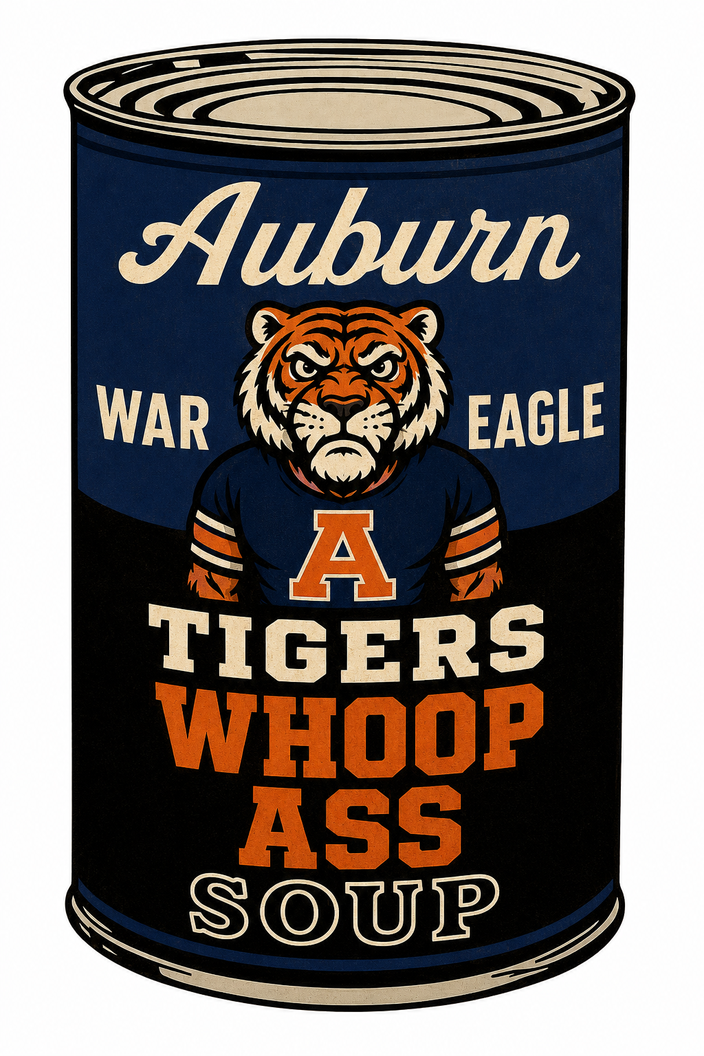 Auburn Tigers Whoop Ass Soup Can Wall Art