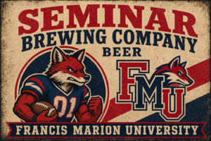 Seminar Brewing Company Fox FMU Vintage-Style Wall Art