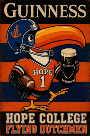 Guinness-Inspired Hope College Flying Dutchmen Football Print