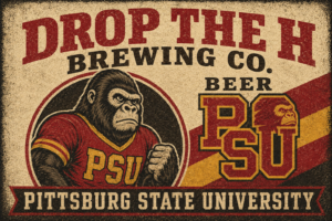 Distressed PSU Gorilla Beer Vintage-Style Wall Art